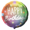 Geburtstagsballon "Happy Birthday" Rainbow Dots