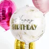 Geburtstagsballon "Happy Birthday" Marmor Roségold