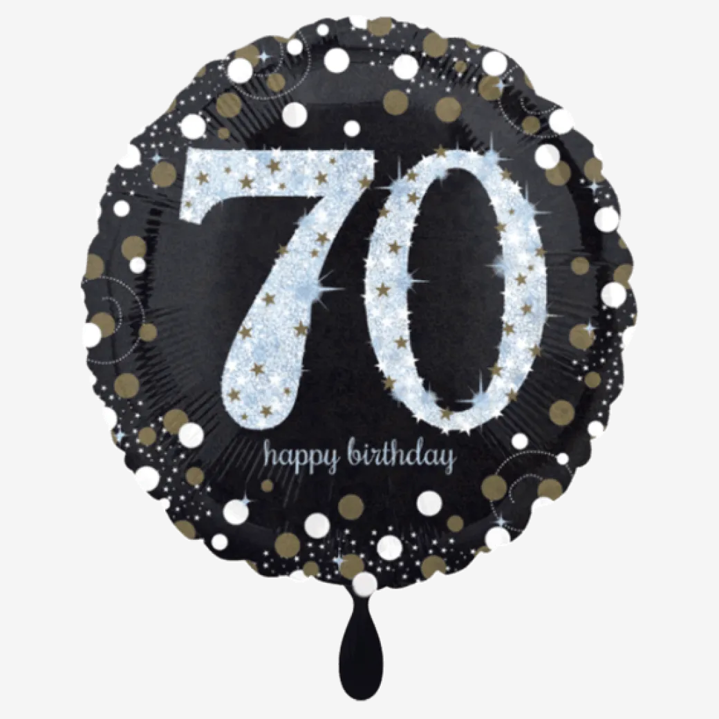 Geburtstagsballon "70 Happy Birthday" Sparkling