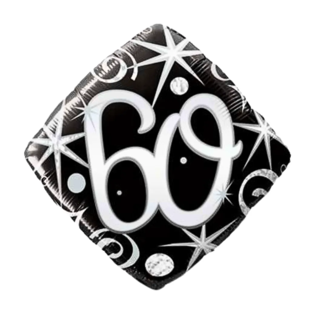 Geburtstagsballon "60" Happy Birthday Sparkles