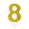 Geburtstagskerze Gold Glitzer "8"
