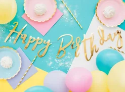 Girlande "Happy Birthday" Gold