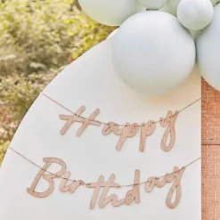 Girlande "Happy Birthday" Holz