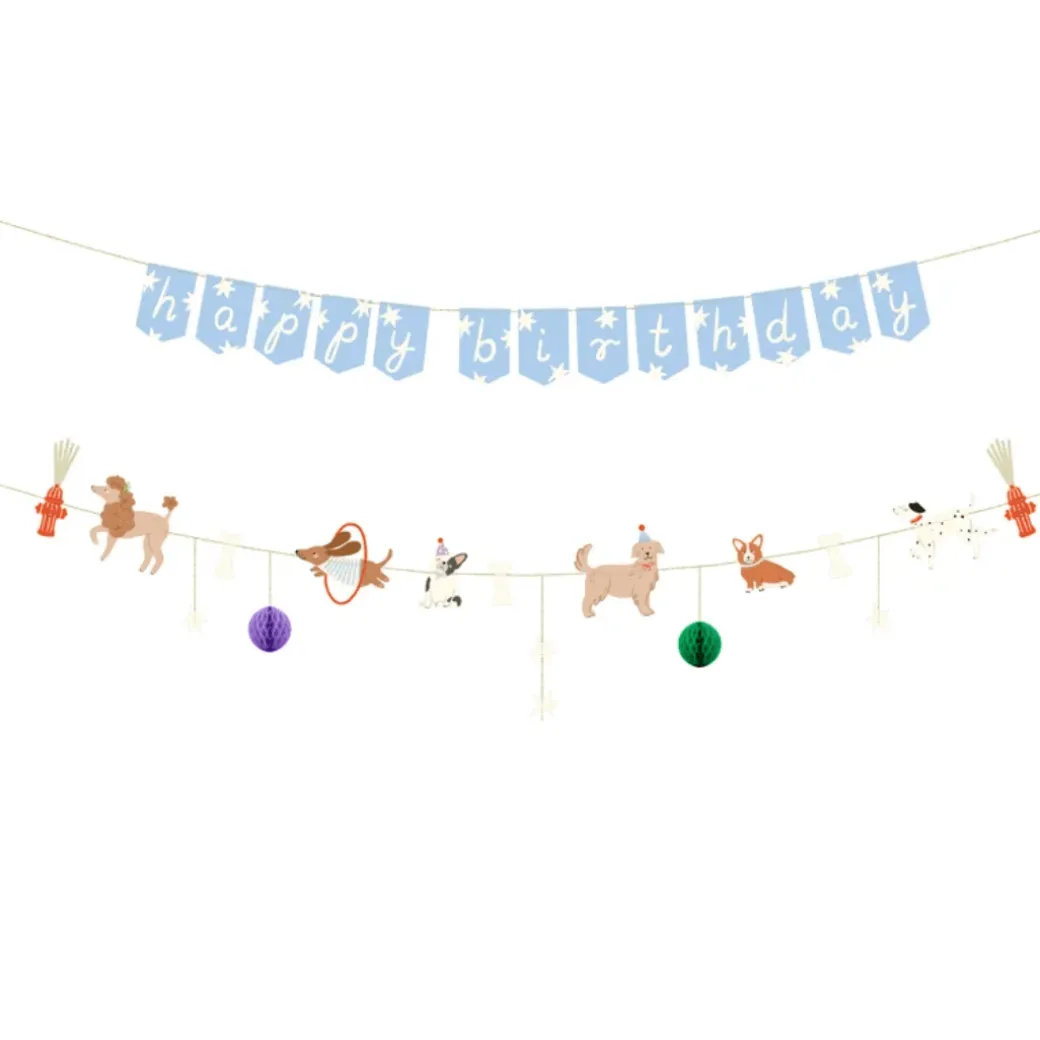 Girlande "Happy Birthday" mit Hundemotiven
