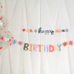 Girlande "Happy Birthday" Stars