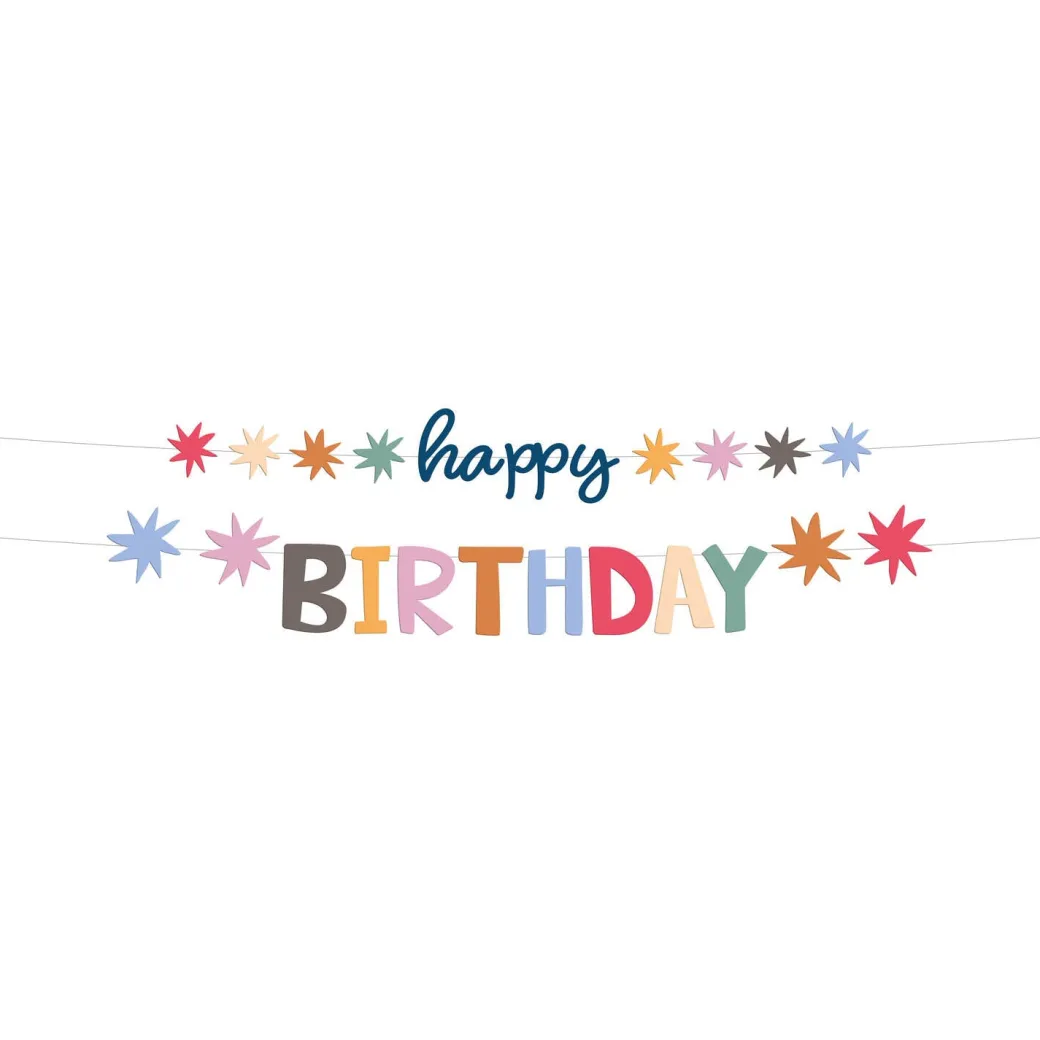Girlande "Happy Birthday" Stars