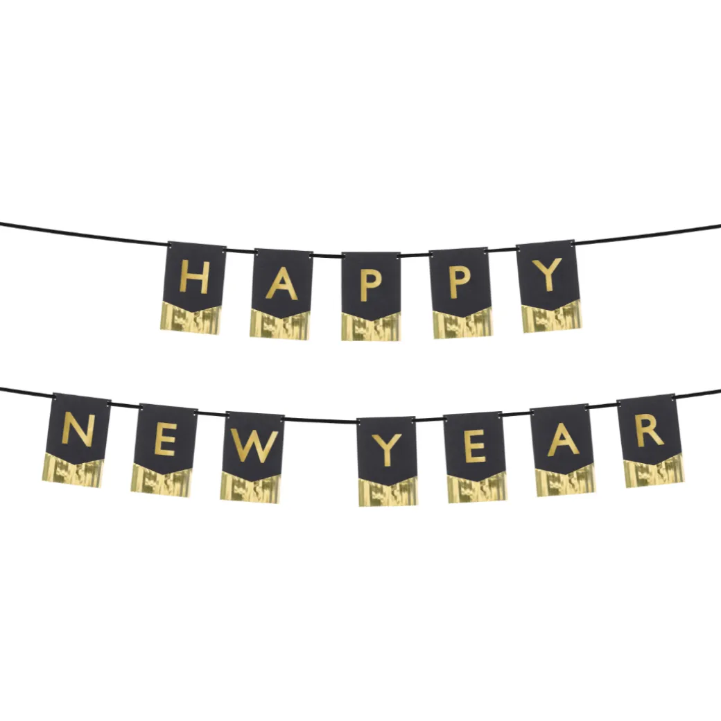 Girlande "Happy New Year" mit Fransen