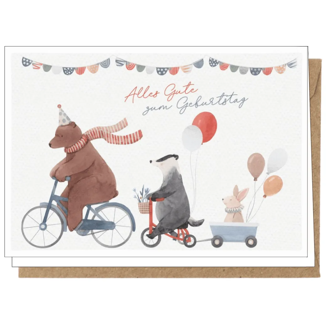 Grußkarte "Alles Gute zum Geburtstag" Tiere