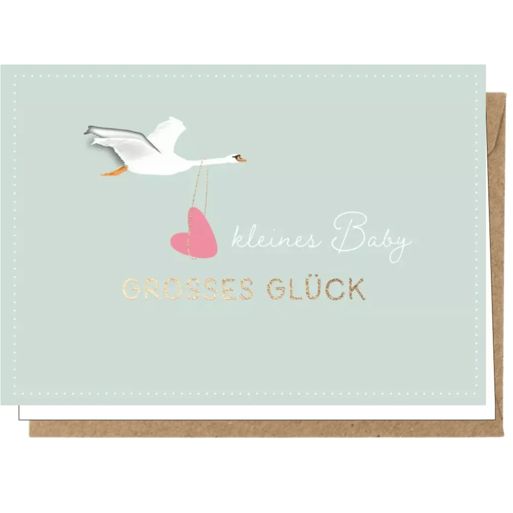 Grußkarte "kleines Baby GROSSES GLÜCK"