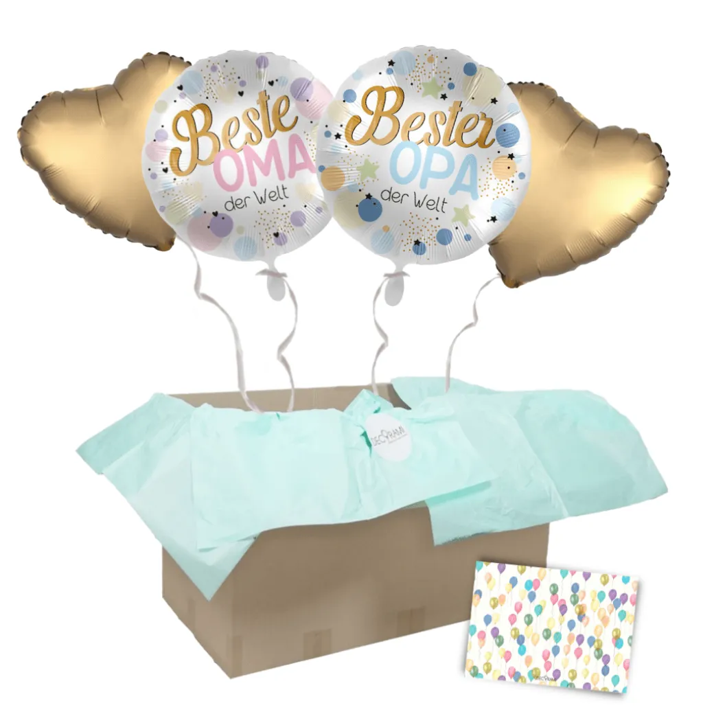 Heliumballon-Geschenk "Beste Oma" und "Bester Opa"