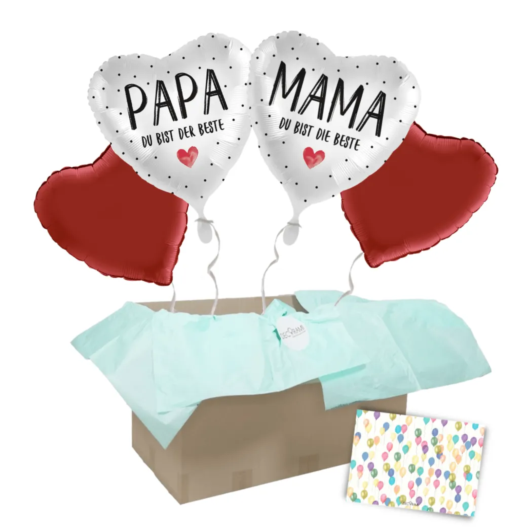 Heliumballon-Geschenk beste Mama & bester Papa