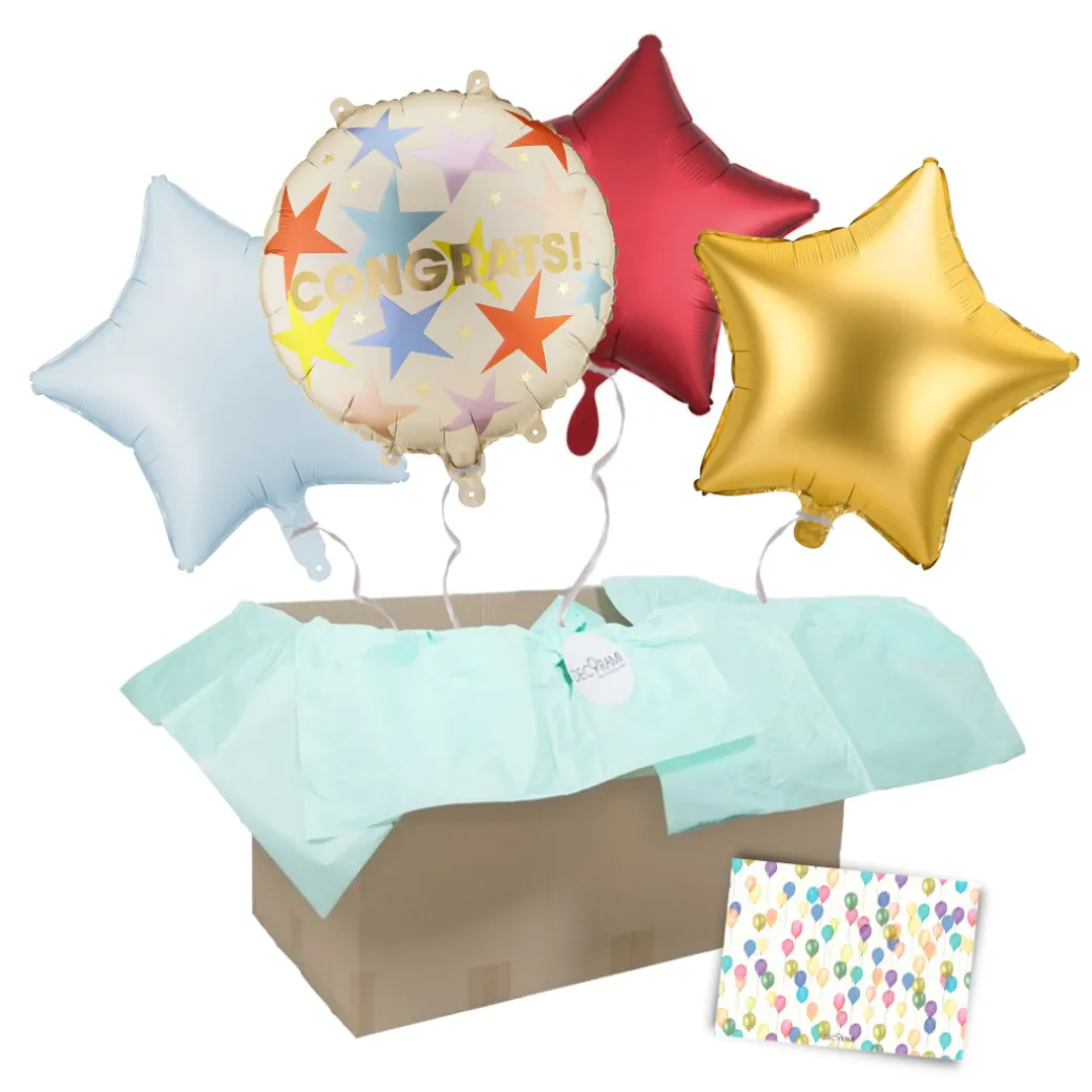Heliumballon-Geschenk "Congrats!" Sterne