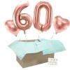 Heliumballon-Geschenk 60. Geburtstag Set Deluxe Roségold