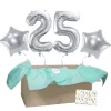 Heliumballon-Geschenk Geburtstags-Set Deluxe XL Silber