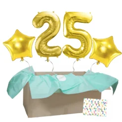 Heliumballon-Geschenk Geburtstags-Set Deluxe XL Gold