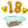 Heliumballon-Geschenk 18. Geburtstag Set Deluxe Gold