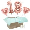 Heliumballon-Geschenk 18. Geburtstag Set Deluxe Roségold