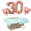 Heliumballon-Geschenk 30. Geburtstag Set Deluxe Roségold