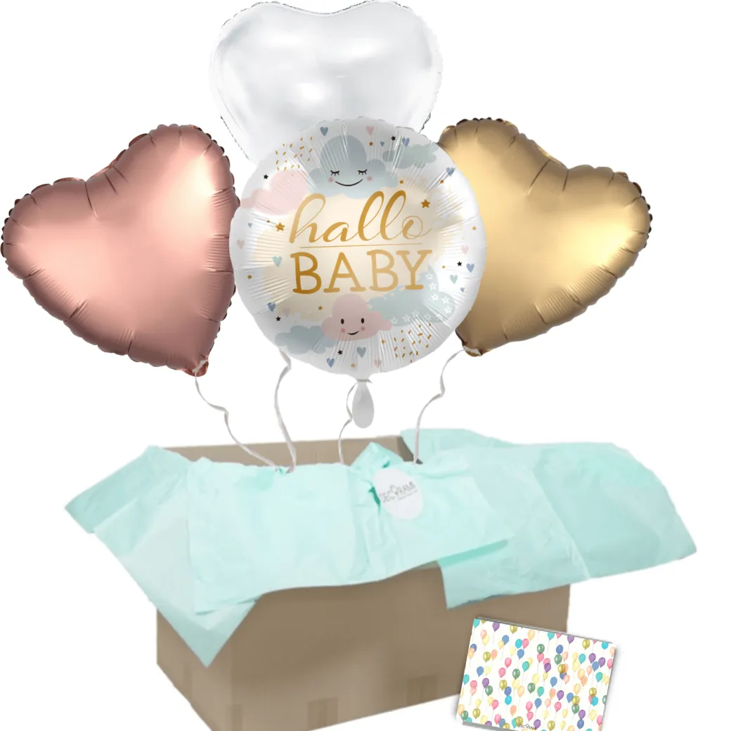 Heliumballon-Geschenk "Hallo Baby"