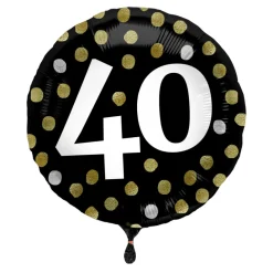 Heliumballon-Geschenk "40" Happy Birthday Sparkling