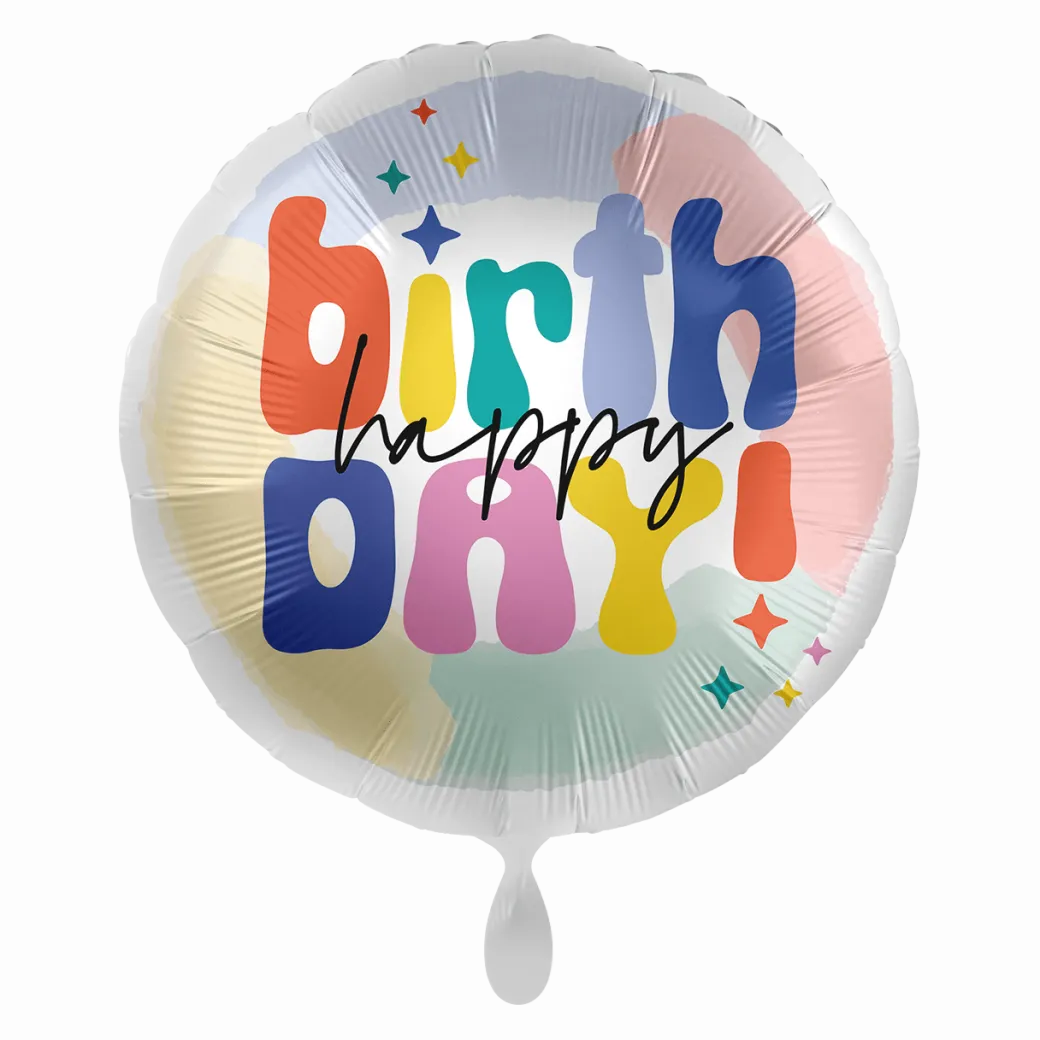 Heliumballon-Geschenk "Happy Birthday" Bunt