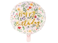 Heliumballon-Geschenk "Happy Birthday" Boho Flower Herzen