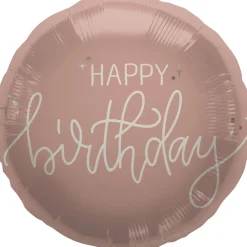 Heliumballon-Geschenk "Happy Birthday" Créme Roségold
