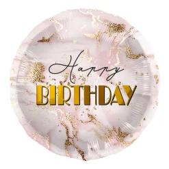 Heliumballon-Geschenk "Happy Birthday" Marmor Roségold