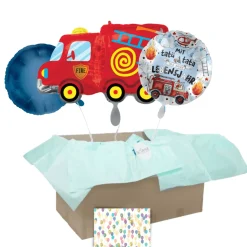 Heliumballon-Geschenk "Happy Birthday" Feuerwehrauto