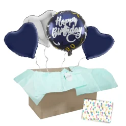 Heliumballon-Geschenk "Happy Birthday" Blue