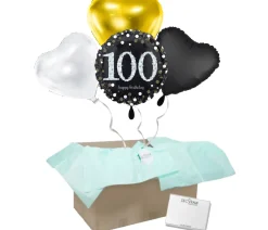 Heliumballon-Geschenk "100 Happy Birthday" Sparkling