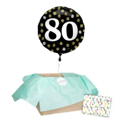 Heliumballon-Geschenk "80" Happy Birthday Sparkling
