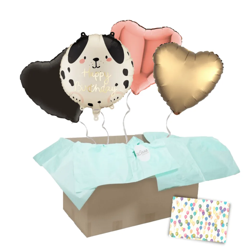 Heliumballon-Geschenk "Happy Birthday" Hund