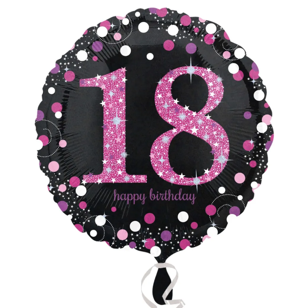 Heliumballon-Geschenk "18" Happy Birthday Pink