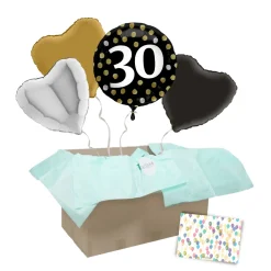 Heliumballon-Geschenk "30" Happy Birthday Sparkling