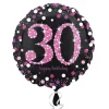 Heliumballon-Geschenk "30 Happy Birthday" Sparkling Pink