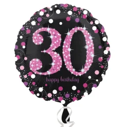 Heliumballon-Geschenk "30 Happy Birthday" Sparkling Pink