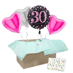 Heliumballon-Geschenk "30 Happy Birthday" Sparkling Pink