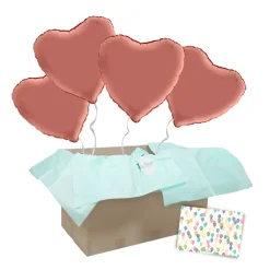 Heliumballon-Geschenk 4 Herzen Wunschfarbe