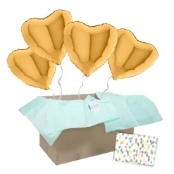Heliumballon-Geschenk 4 Herzen Wunschfarbe