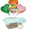 Heliumballon-Geschenk "Herzlich Willkommen" Bunt