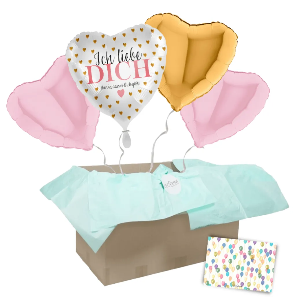Heliumballon-Geschenk "Ich liebe Dich...Danke, dass es Dich gibt!"