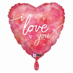 Heliumballon-Geschenk "I love you" Wasserfarben
