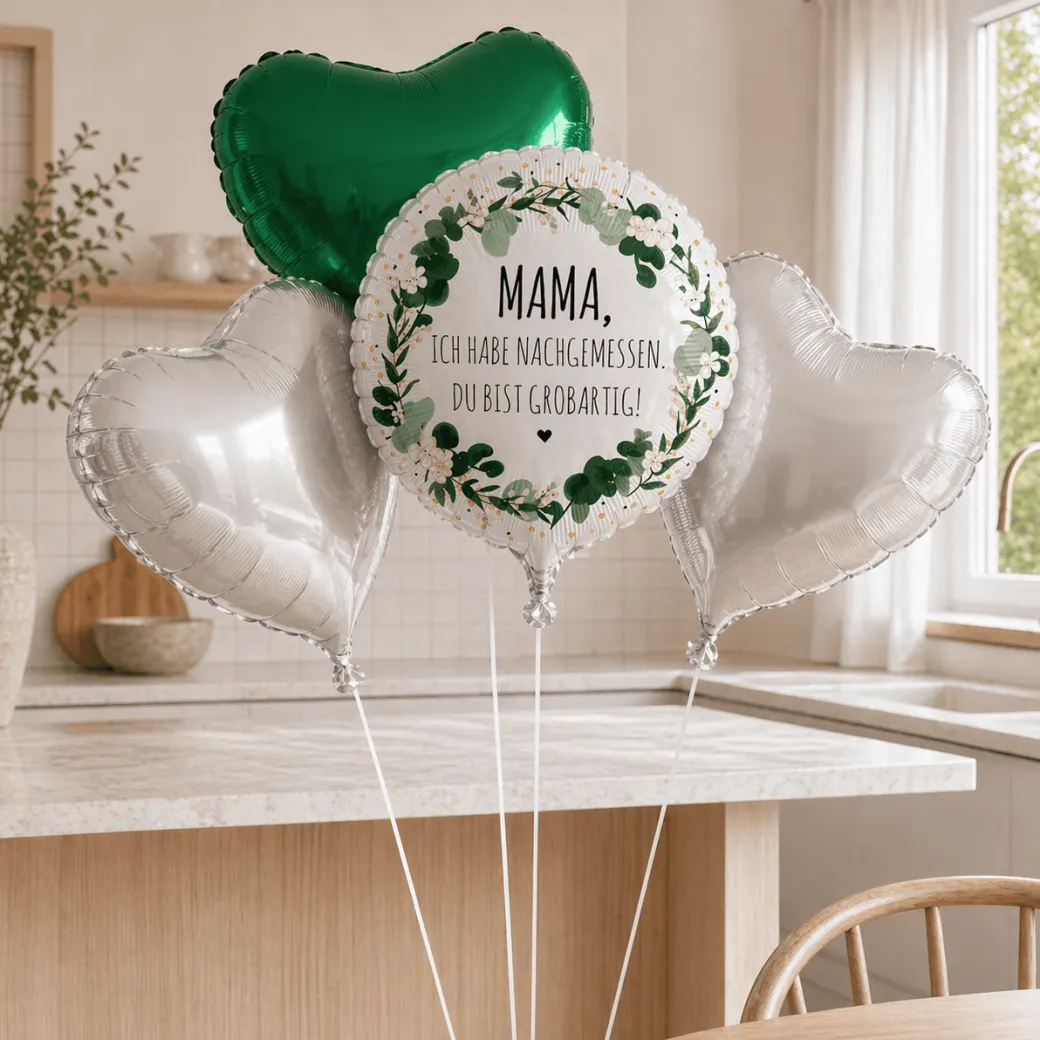 Heliumballon-Geschenk "Mama, ich hab nachgemessen. Du bist großartig!"