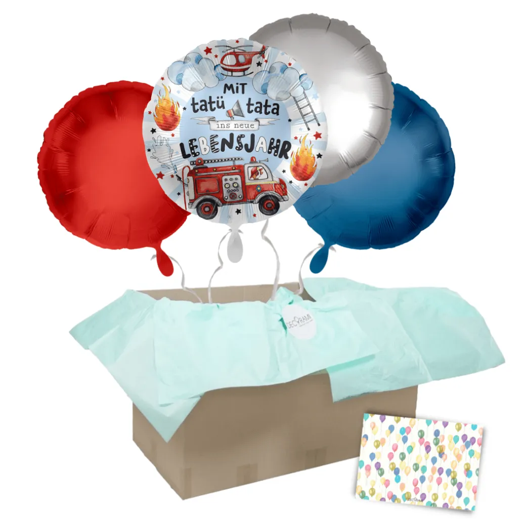 Heliumballon-Geschenk "Mit Tatü Tata ins neue Lebensjahr"
