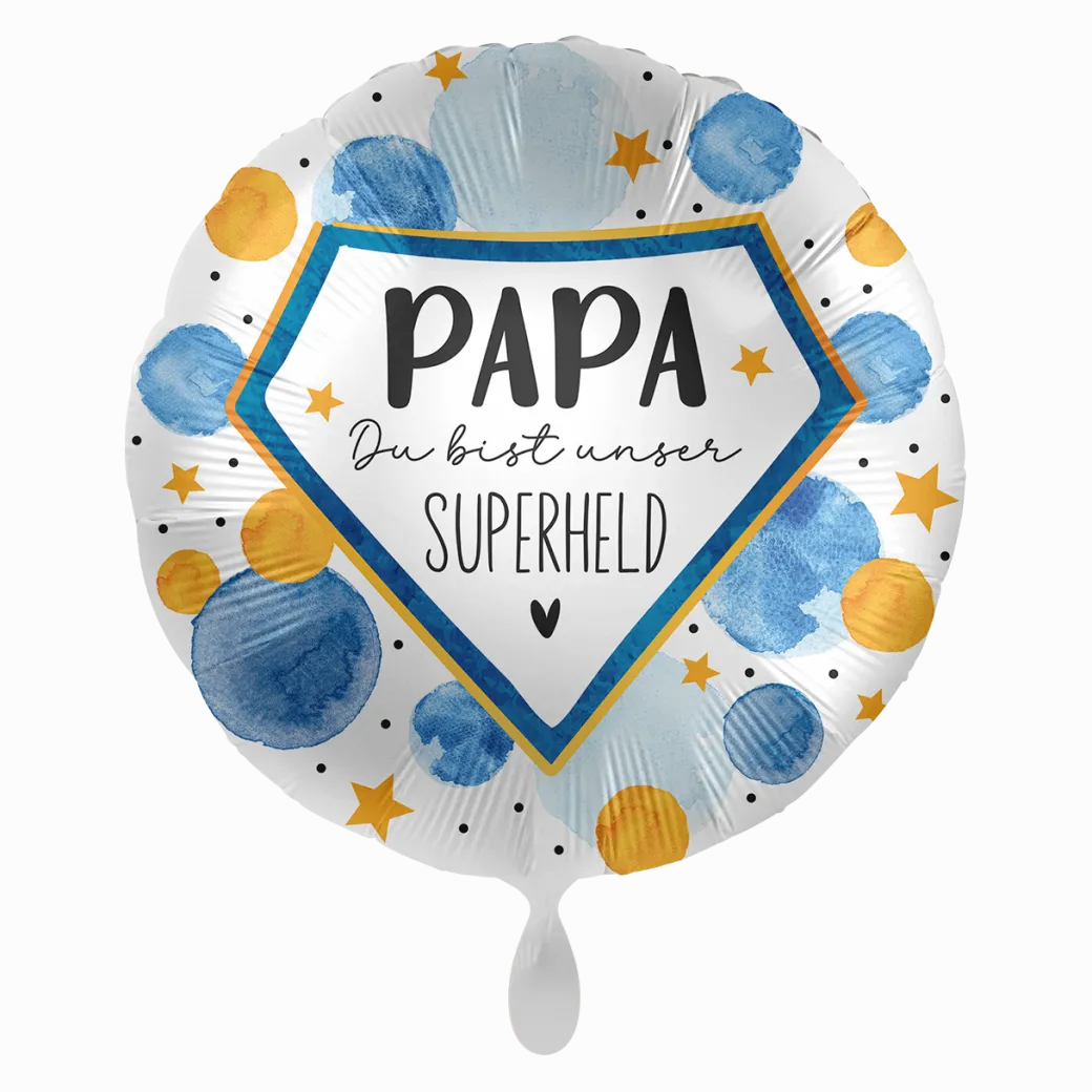 Heliumballon-Geschenk "Papa Du bist unser Superheld"