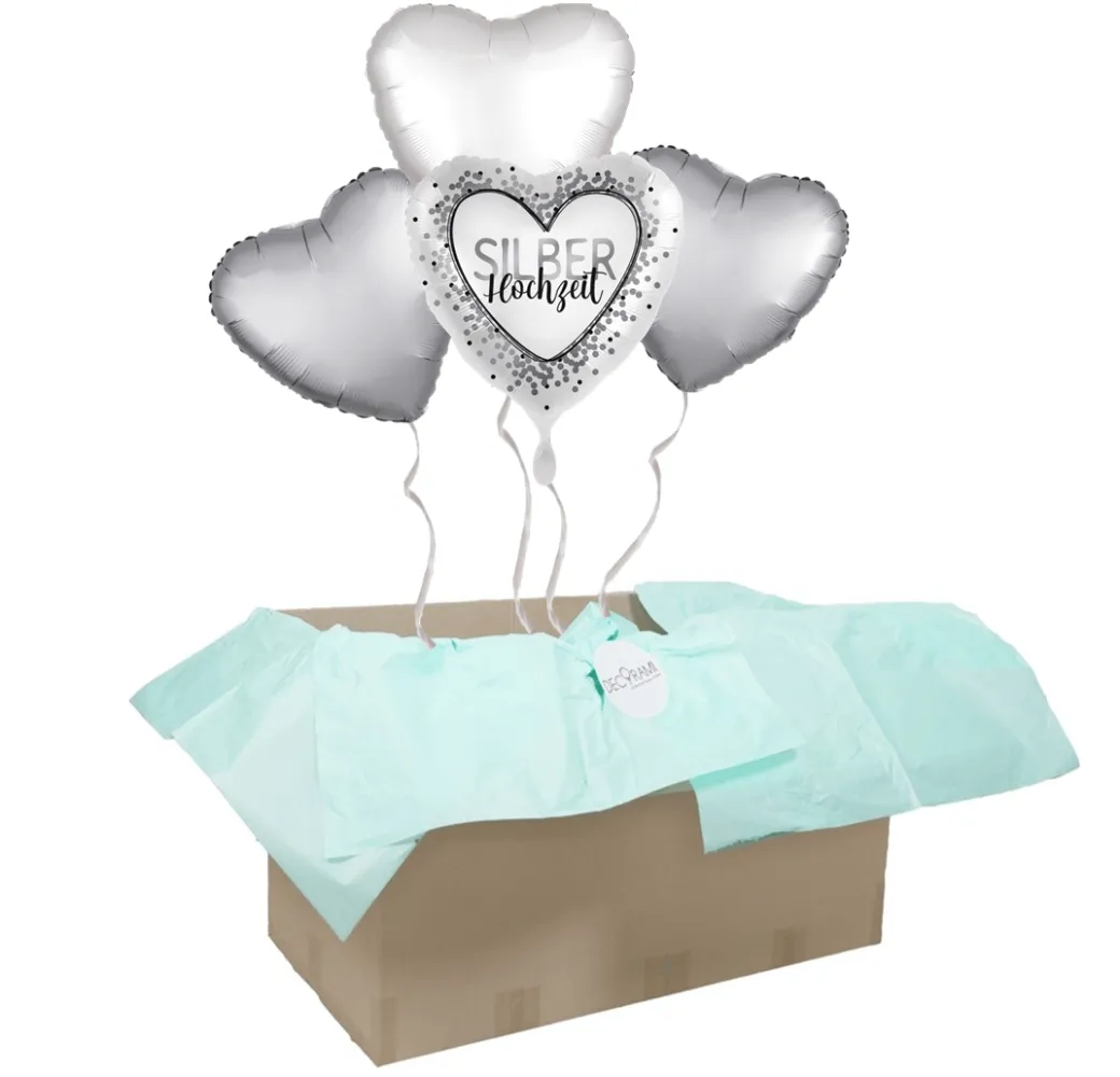 Heliumballon-Geschenk "Silberhochzeit"