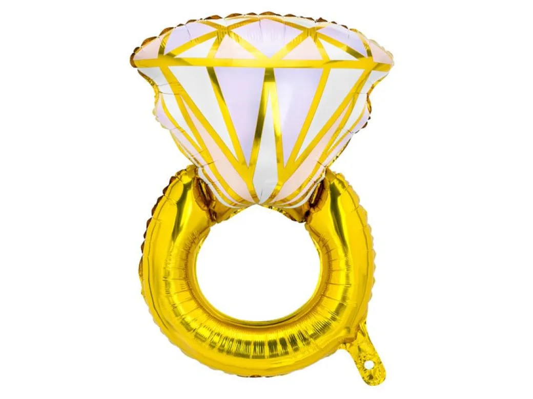 Heliumballon-Geschenk Verlobungsring Gold