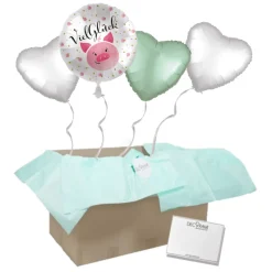 Heliumballon-Geschenk "Viel Glück" Schwein