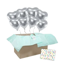 Heliumballon-Geschenk XXL 8 Herzen Wunschfarbe